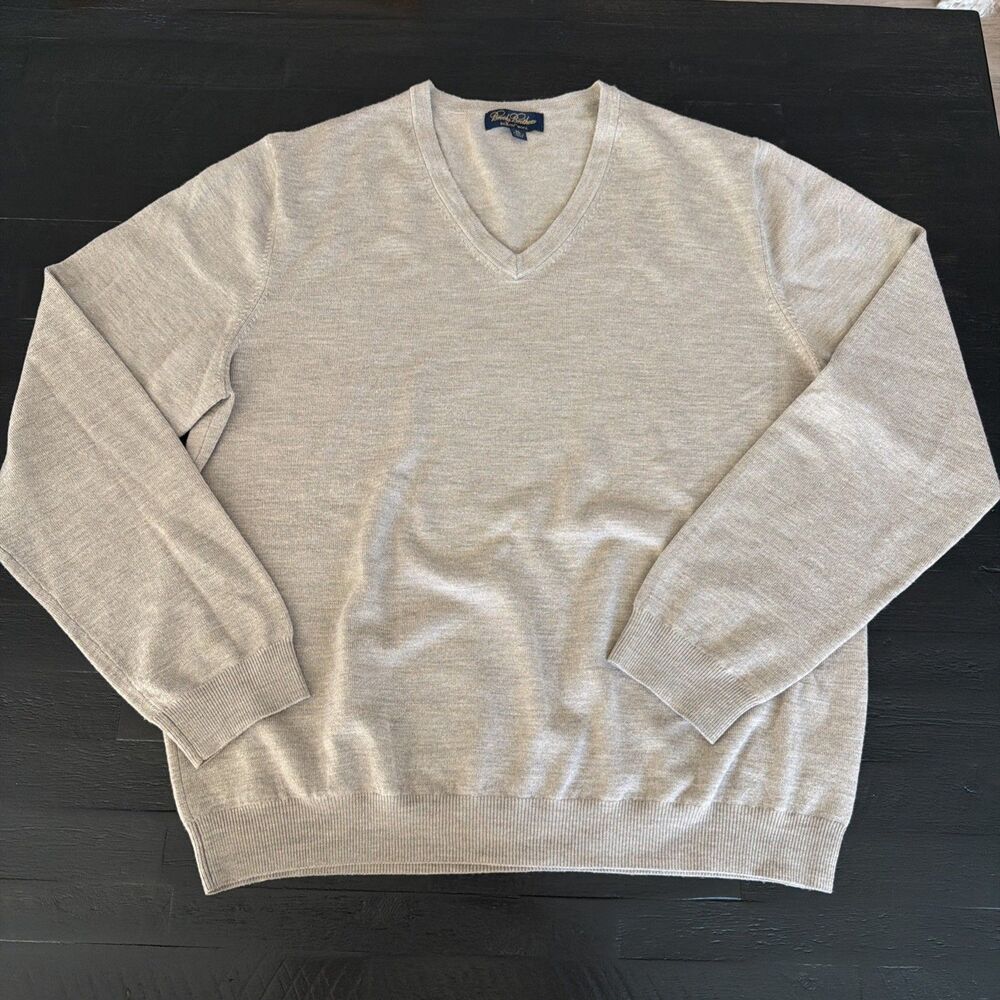 Preppy Quiet Luxury Brooks Brothers Saxon Wool V-Neck Sweater XL Capsule Staple